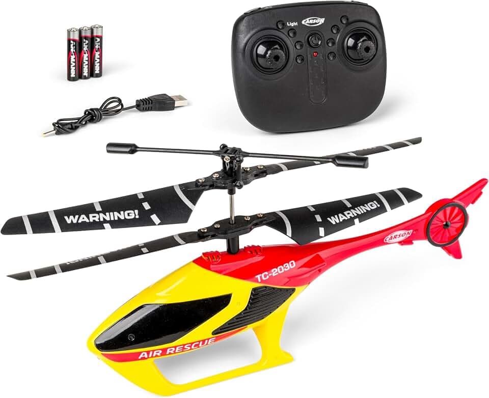 Carson Cyber Copter Rescue 2.4GHz 100% RTF - Helikopter, Hubschrauber, für Einsteiger, RC Heli, ferngesteuertes Spielzeug, Remote Controled
