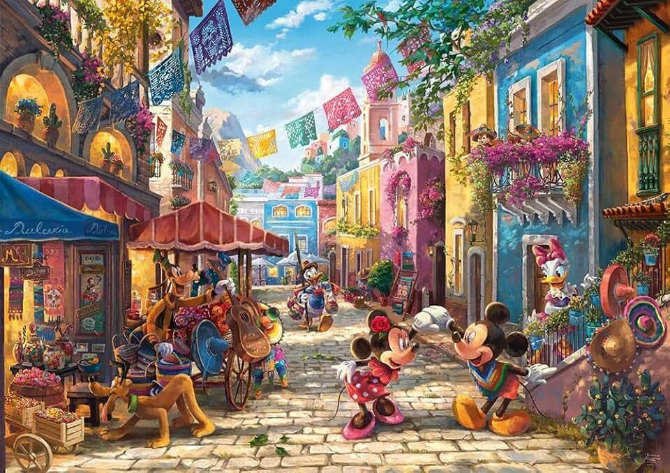 Schmidt Spiele 57397 Thomas Kinkade, Disney, Mickey and Minnie in Mexico, 6000 Teile Puzzle