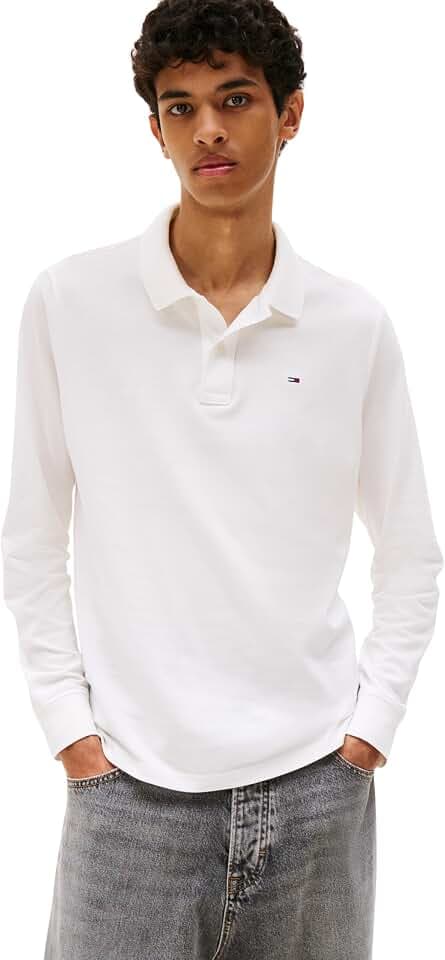 Tommy Jeans Herren TJM Slim Placket Polo Ls EXT Dm0dm20232 L/S Polo (1er Pack)