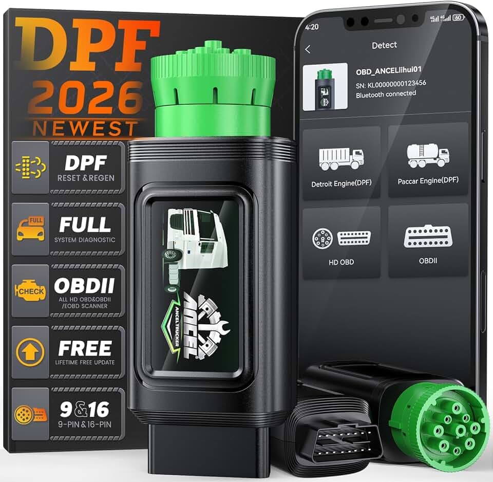 ANCEL HD110 Heavy Duty Truck Scanner with DPF Regen for Detroit & PACCAR