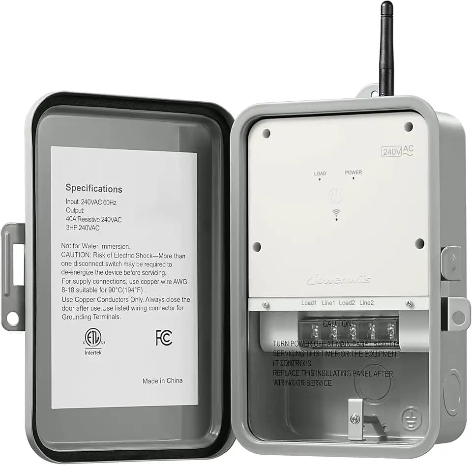 DEWENWILS Pool Pump Timer, Outdoor Smart WiFi Timer Box, 40A 240VAC 3HP