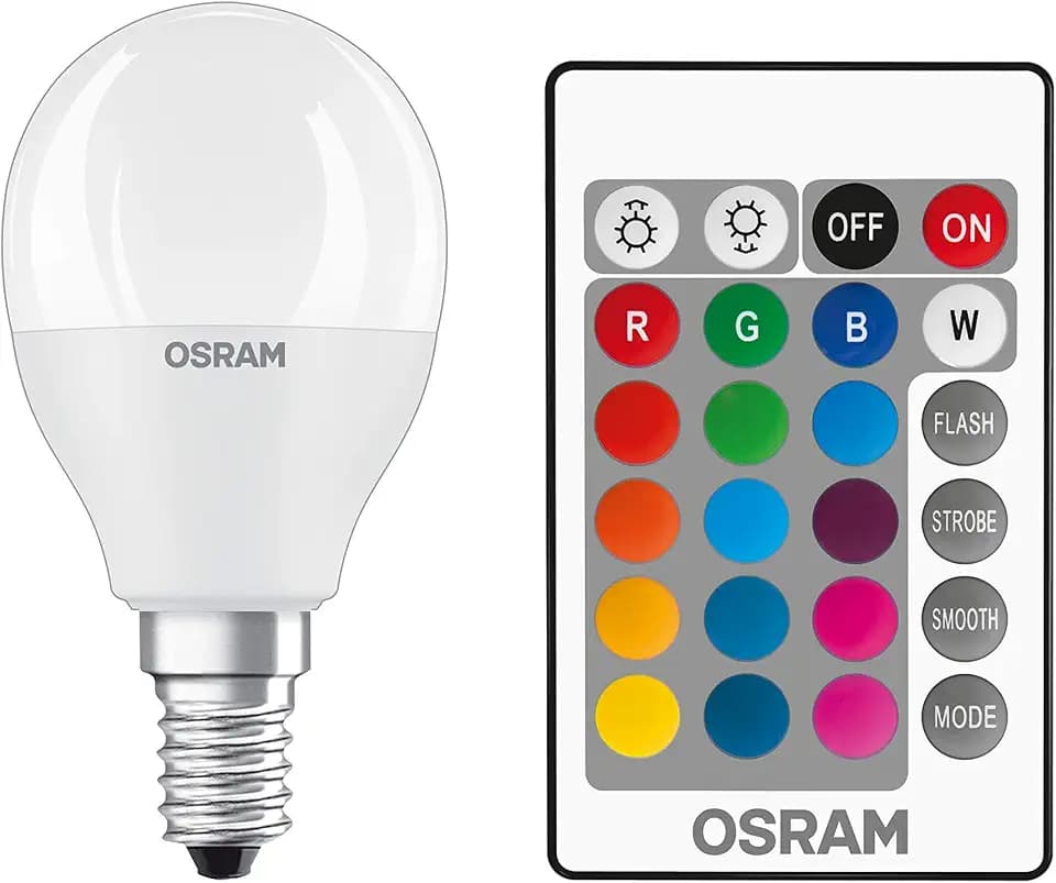 Ledvance 4058075144392 A, Osram LED Star Plus Classic P in Tropfenform, Plastik, 5.5 W, E14, Bunt, 9.1 x 4.7 x 4.7 cm