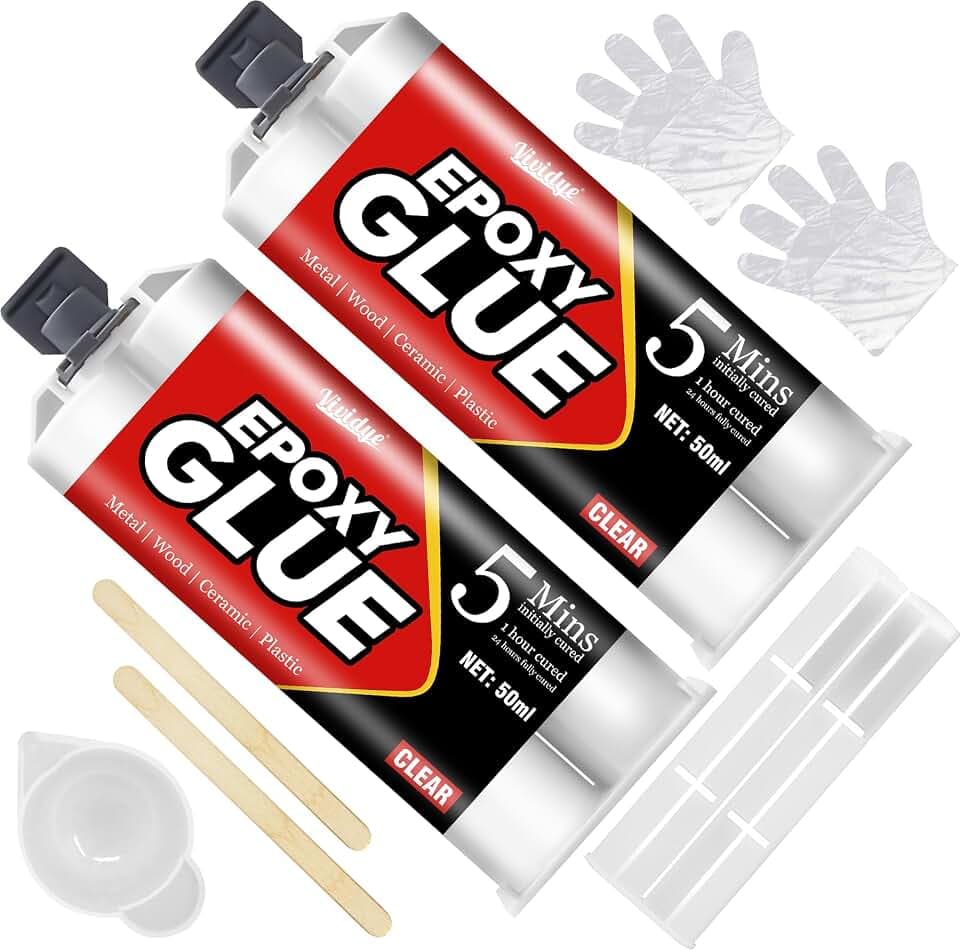 Epoxidkleber 100ml - 5 Minuten Epoxidharz Klebstoff Extra Stark für Metall, Kunststoff, Holz, Keramik, Glas, 2K Transparenter Epoxidharz Kraftkleber, Robust, Wasserfest und Hitzebeständig