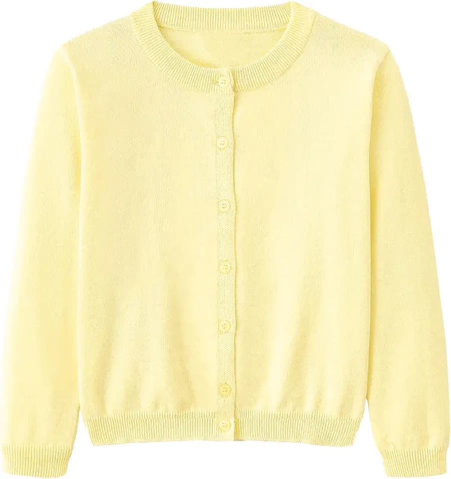 Girls Cardigan Sweater School Uniforms Toddler Long Sleeve Button Knit Solid Sweaters Tops
