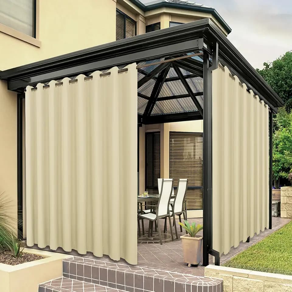 BONZER Wide Waterproof Outdoor Curtains for Patio Heavy Privacy