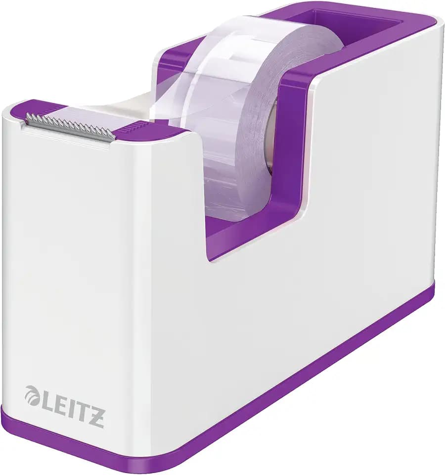 Leitz WOW Klebeband-Tischabroller Duo Colour inkl. Klebeband, Weiß/Violett