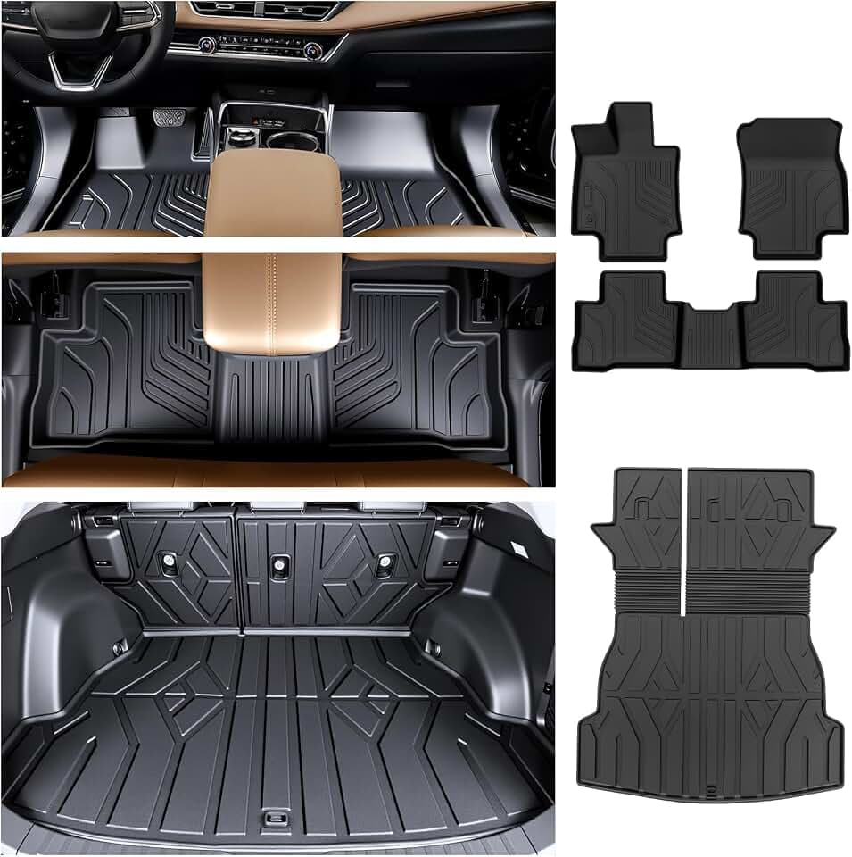 Prosheve Floor mats & Cargo Liners Replacement for Honda Pilot 2026-2023, Cargo Mat with Backrest Bat All-Weather TPE Cargo Liner Replacement for Honda Pilot Accessories