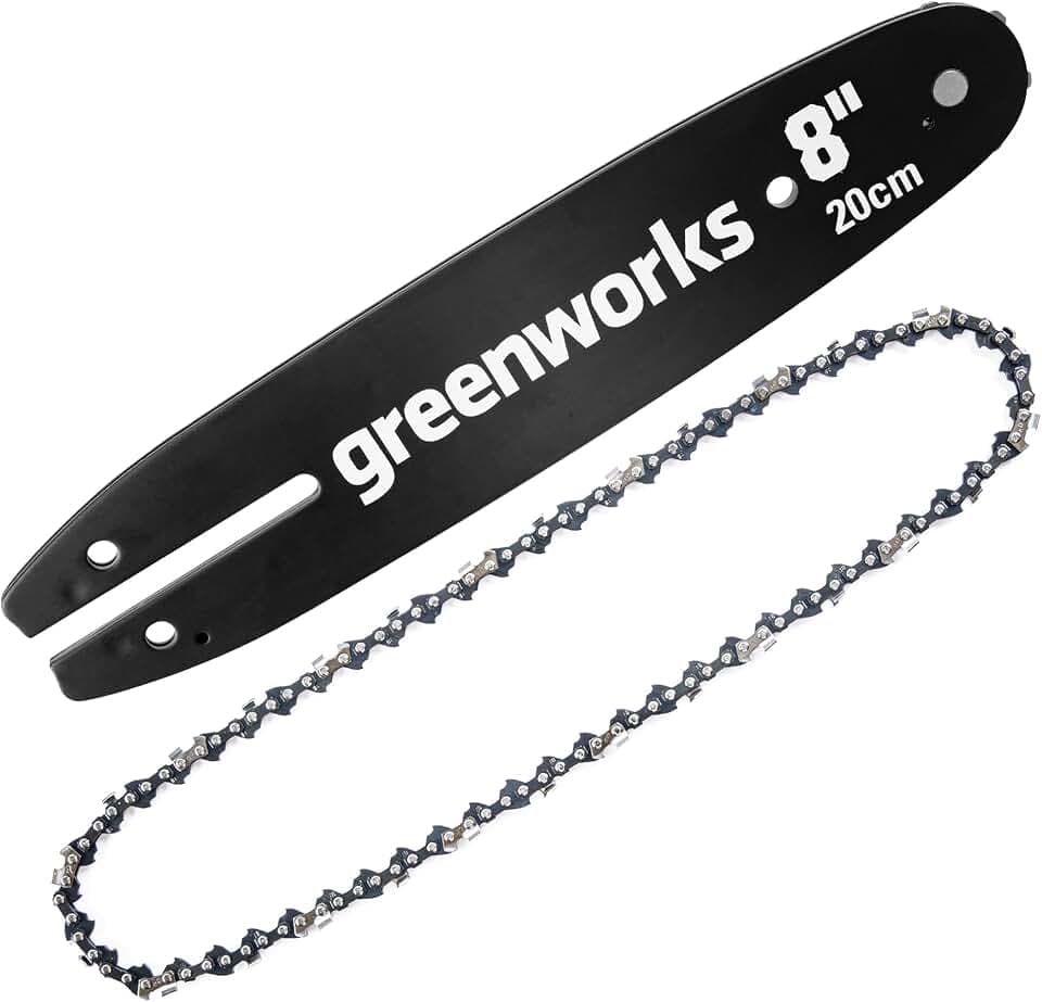 Greenworks 8" Pole Saw Bar and Chain Combo, 3/8" Pitch, .05" Gauge, 33 Drive Links, Genuine Greenworks Replacement Part