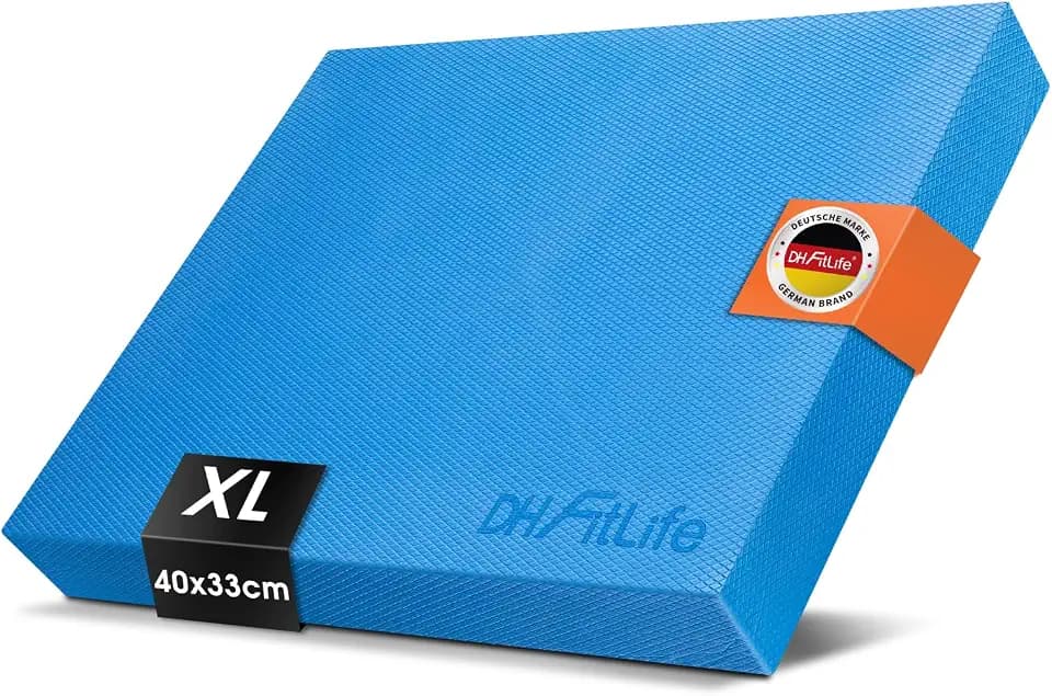 DH FitLife Balance Pad XL/XXL, Balance Kissen, Memory Schaum, Schwarz/Blau