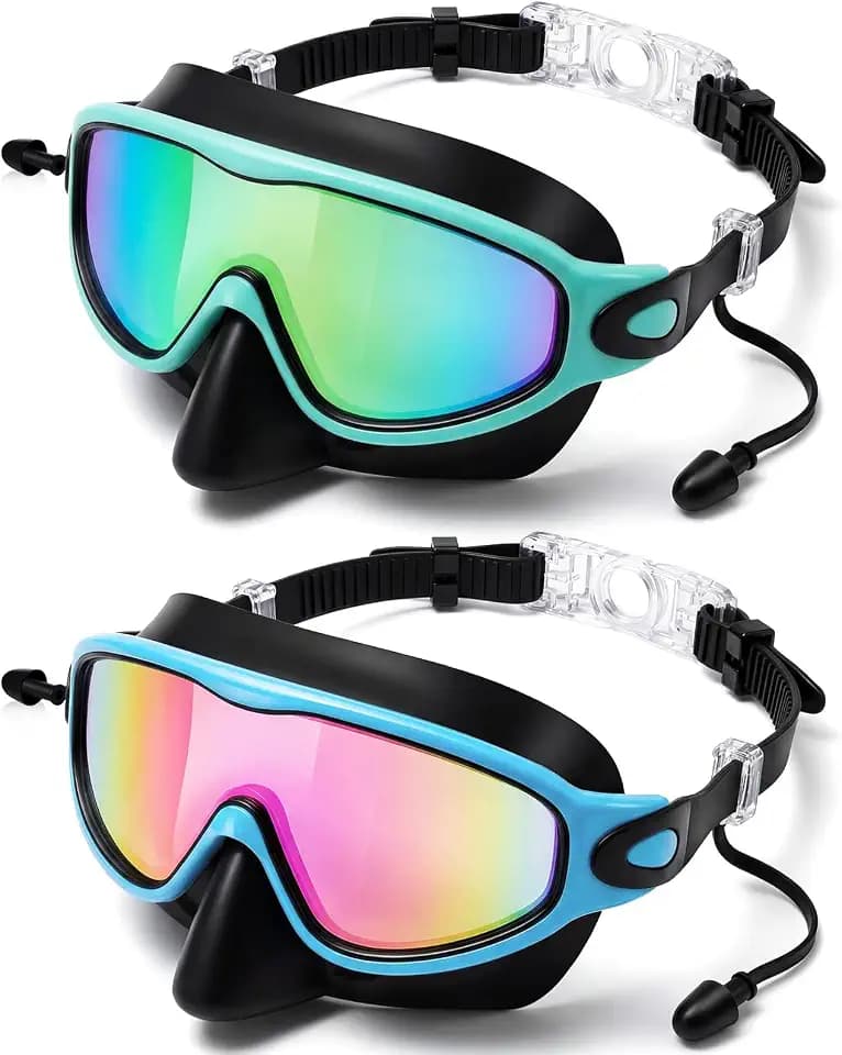 Kids Swim Goggles with Nose Cover
