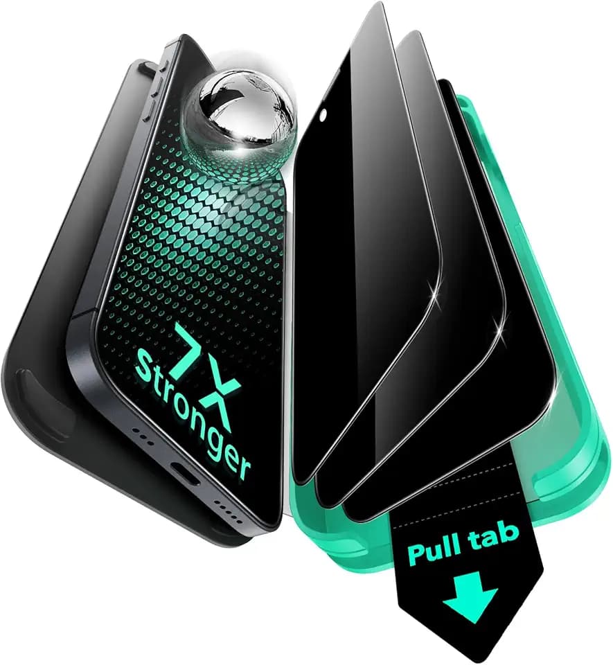 ESR 3 Stück für iPhone 16 Pro für Panzerglas Sichtschutz, Armorite