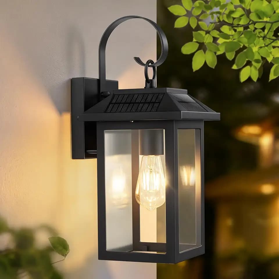 Solar Wall Lights Outdoor, Exterior Lighting Fixtures Solar Powered, 1 Pack