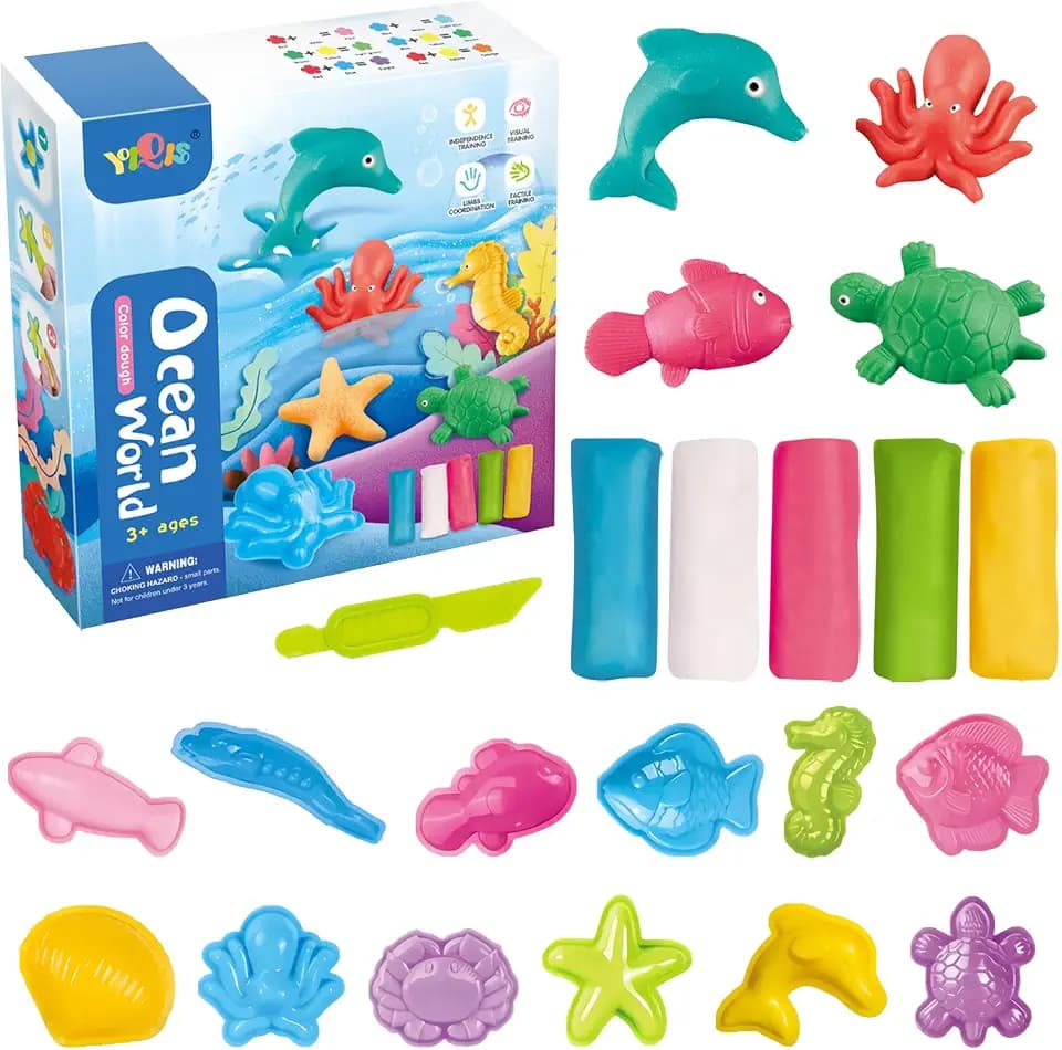 Knete Zubehör Knetwerkzeug, Knete Zubehör Set, DIY Knetwerkzeug Unterwasserwelt Plastilin Werkzeuge, Kinder Kunsthandwerk Pädagogisches Kreative Geschenk ab 3 4 5 Jahre (Unterwasserwelt)