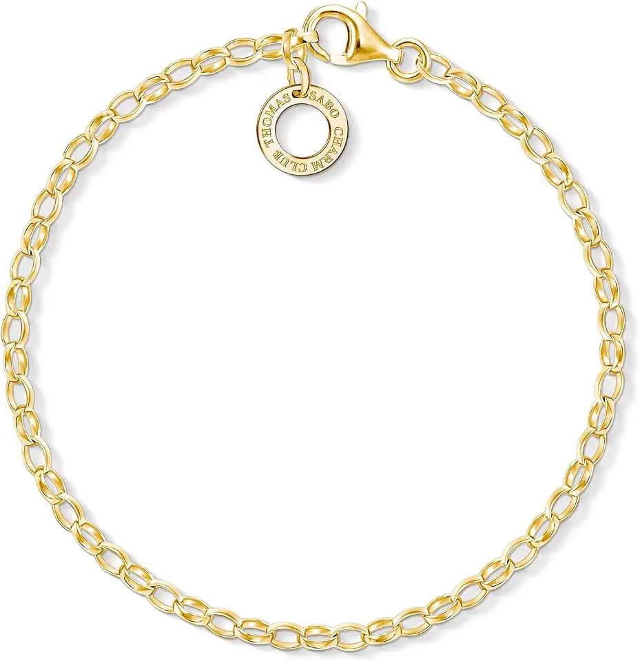 Thomas Sabo Damen-Charm-Armband Charm Club 925 Sterling Silber Geldgold Vergoldet X0243-413-39