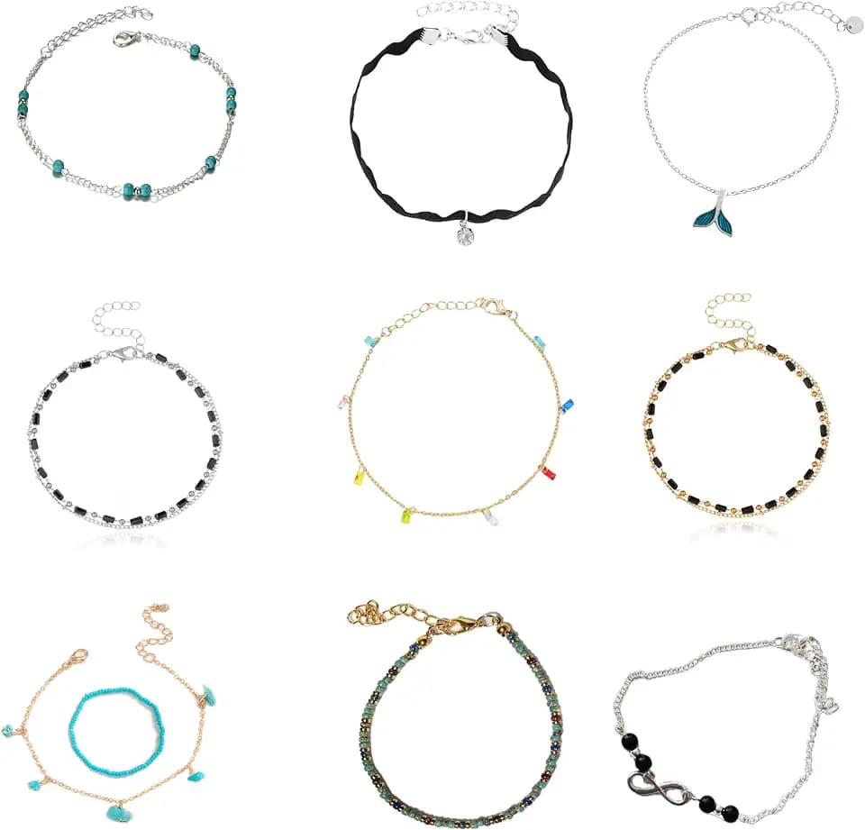 9 of Female ankle Bracelets, adjustable ankle bracelets, Simple Summer beach Anklet Jewelry.
