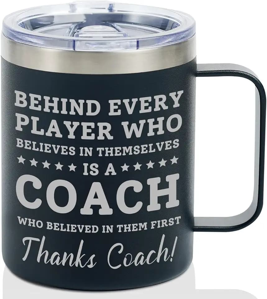 Onebttl Coach Gifts, Funny Gift Idea for Appreciation, Christmas, Birthday, 12oz Stainless Steel Insulated Travel Coffee Mug - Thanks Coach