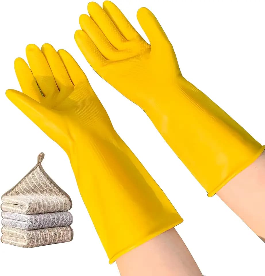 Household Cleaning Gloves, Dishwashing Gloves for Kitchen, 8 Pairs