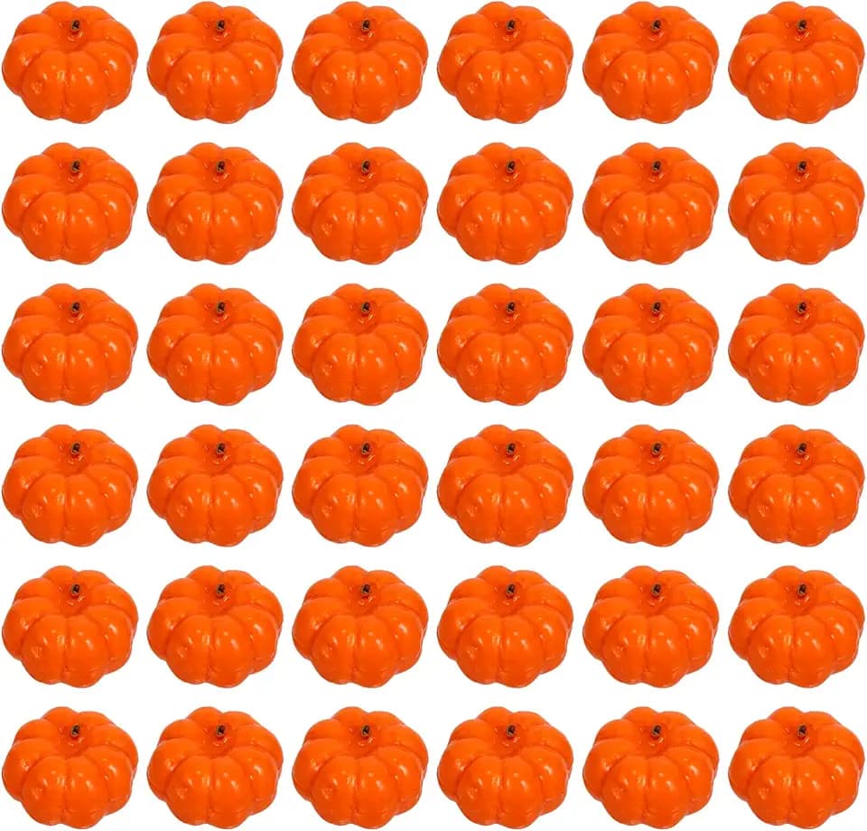 EXCEART 100 Stück Simulierte Kleine Kürbisse Halloween Deko DIY Mini Kürbis Schaumstoff Ornament Für Party Tischdeko Herbstdekoration