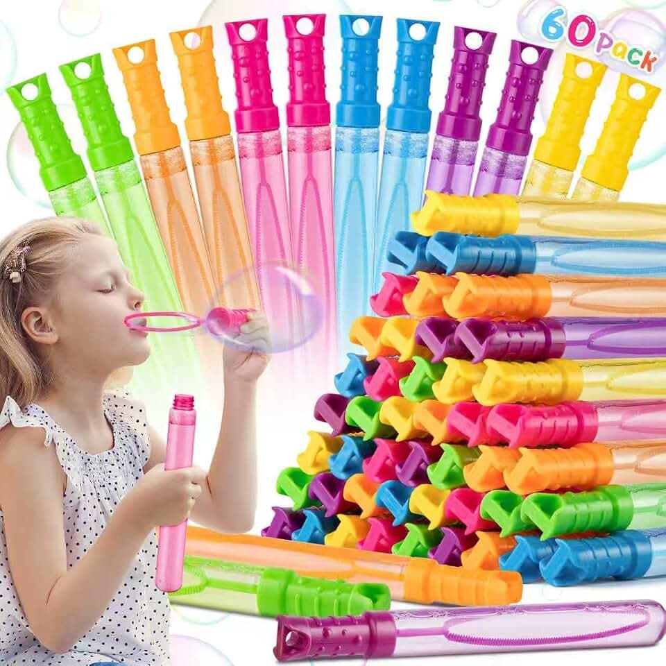 36 Pack Big Bubble Wands Bulk in 6 Colors, Ideal for Easter, Summer, Halloween, Valentine, School Classroom Prizes