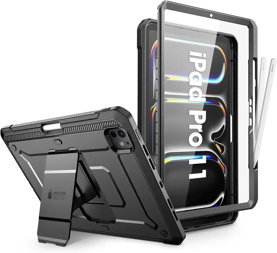 SUPCASE for iPad Pro 11 inch Case M5/M4 2025/2024 with Pencil Holder Black