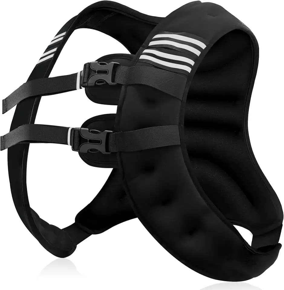 NATURELUX Weighted Vest Men or Women - 5/10/15/20/25/30lbs Weights with Reflective Stripe, Weighted Vest for Workout Equipment for Strength Training Running - Walking Weight Loss