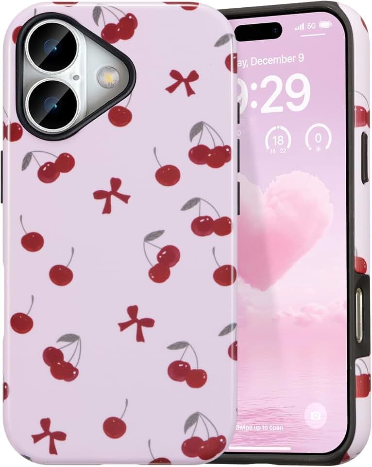 DEFBSC Hülle für iPhone 17, Süße Motiv, Rote Schleife