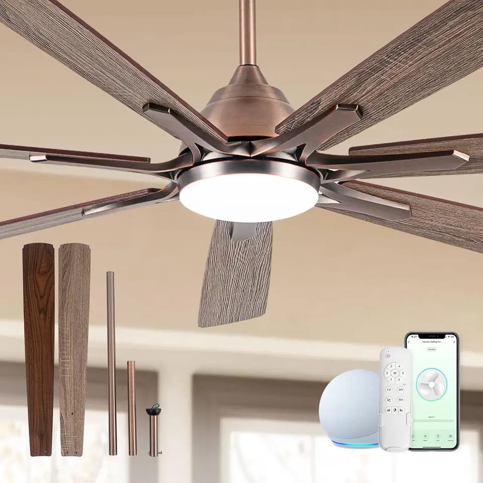84 Inch Smart Ceiling Fan with Lights,Oil Rubbed Bronze Fan for Large Room