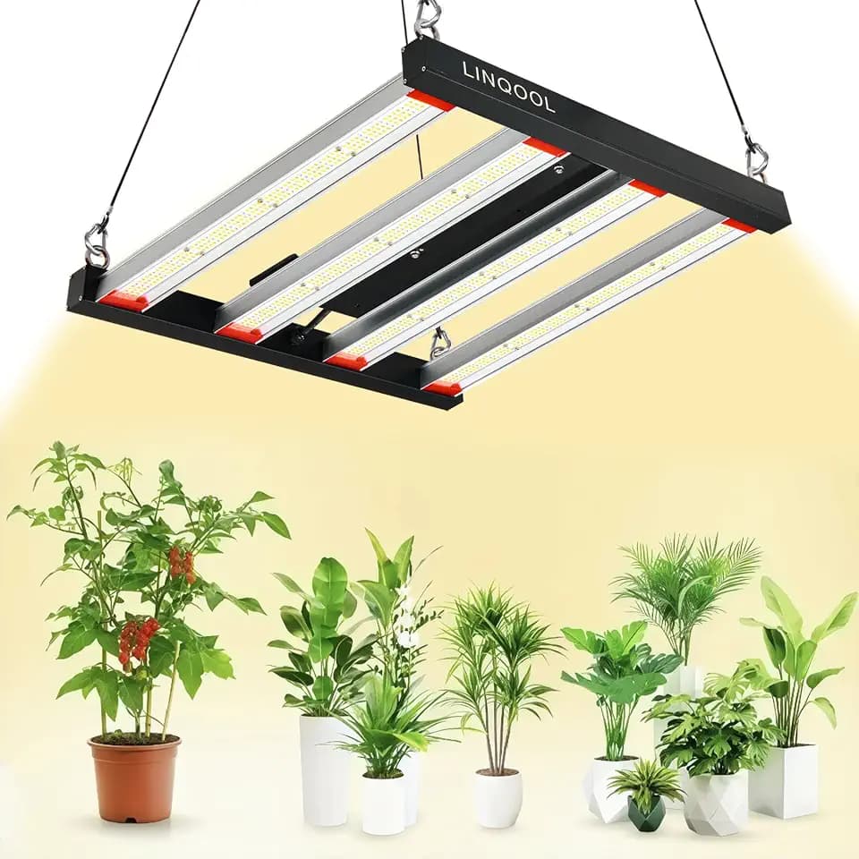 (2025 Newest) LINQOOL LED Grow Lights 2x2ft Coverage,100W/Dimmable/Full Spectrum for Indoor Plants,Hanging Plant w green 2ftx2ft area LQ-100