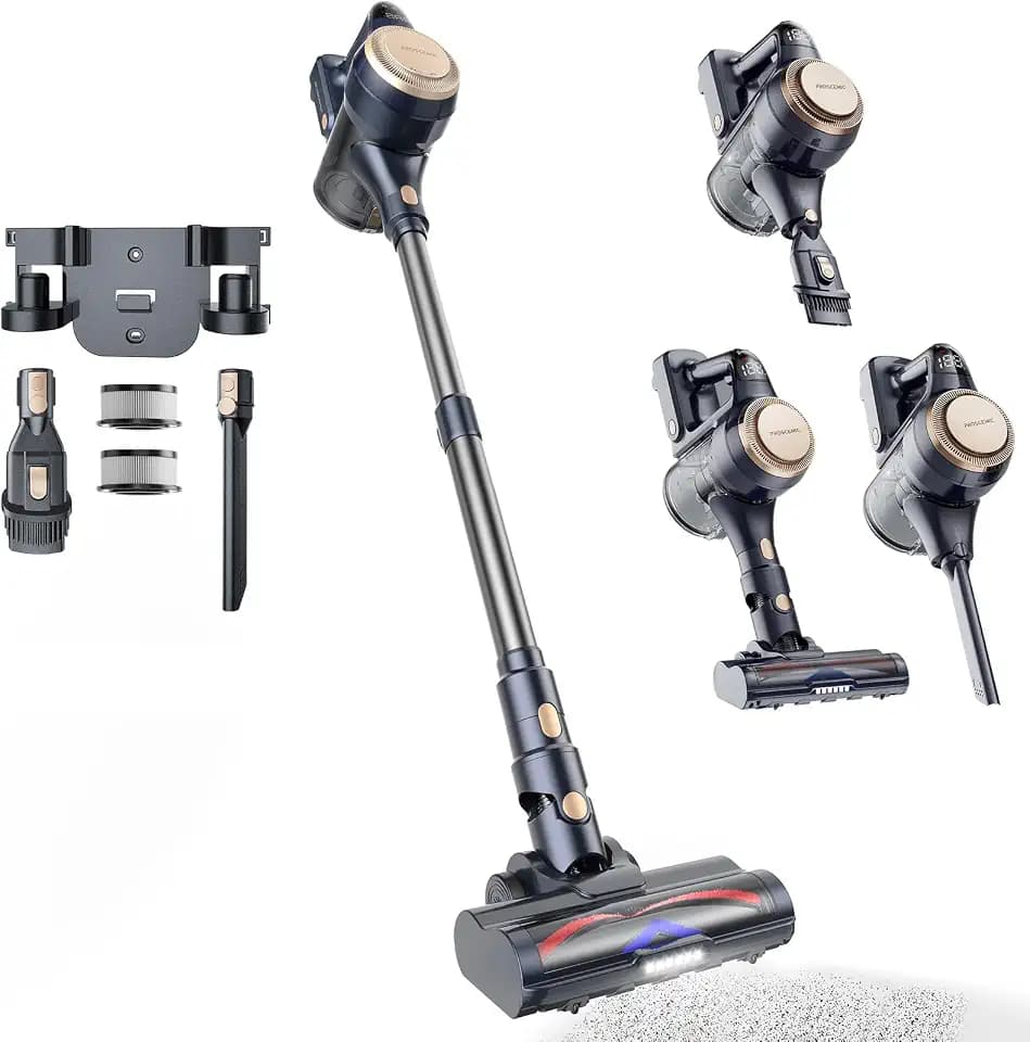 Proscenic P11 Lite Akku Staubsauger Kabellos, 40kPa 50 Minuten Leichter Kabelloser Staubsauger mit LED-Display Anti-Tangle Haustierfreundlich Geeignet für Teppich Hartböden Vorhang Auto Tierhaare