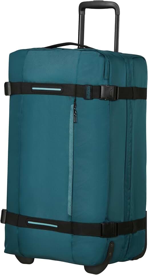 American Tourister Urban Track - Reisetasche mit 2 Rollen, 68 cm, Leichte Duffle M mit 2 Fächer und TSA-Schloss, 84 L, Perfekt für Lange Reisen - Blau (Totally Teal)