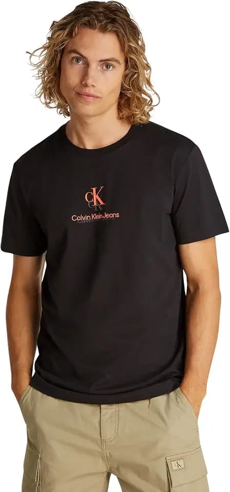 Calvin Klein Herren T-Shirt Kurzarm Shadow Logo Tee Regular Fit