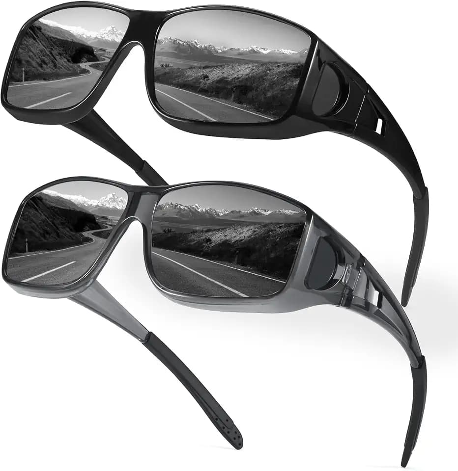 Myiaur 2er Pack Polarisierte Überzieh Sonnenbrille für Herren Damen