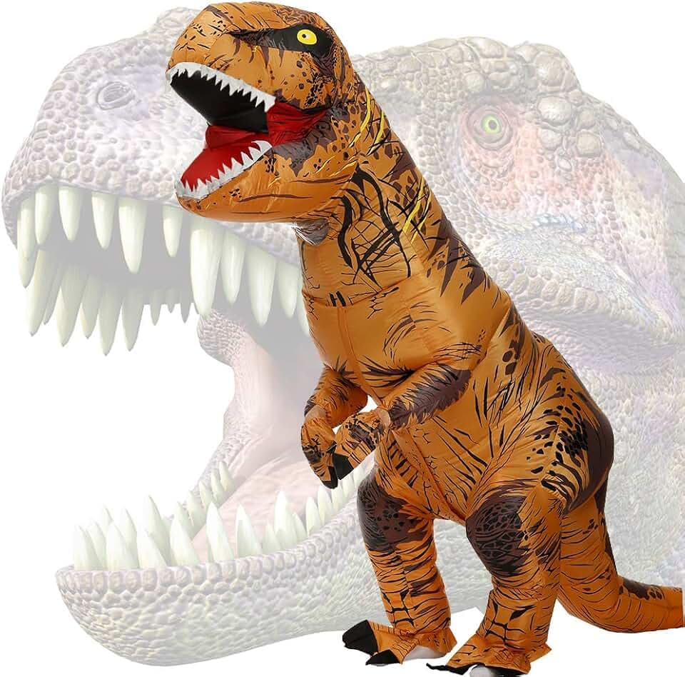 JASHKE Aufblasbare T-rex Kostüme Aufblasbare Dinosaurier Kostüm Erwachsene Tyrannosaurus Rex Anzug Karneval Party Dino Kostüm Männer Frauen