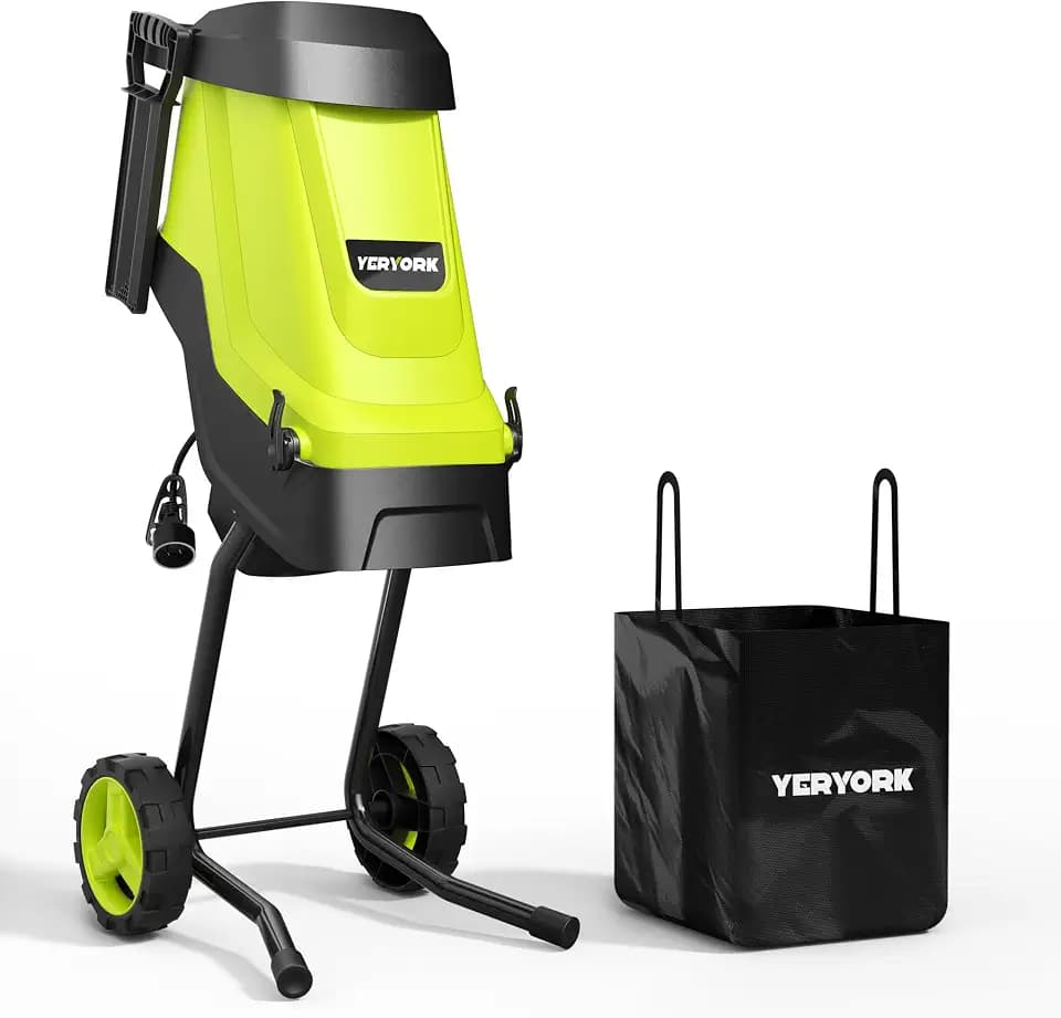 Yeryork Electric Wood Chipper, Max 1.8" Cutting Capacity Chipper Shredder