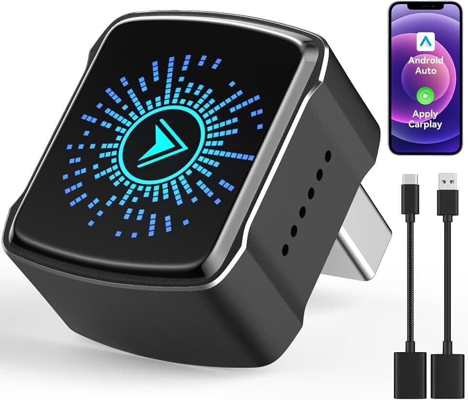 CarPlay Wireless Adapter & Android Auto Wireless Adapter | Plug & Play Mini Stabil für iOS & Android Autos ab 2016 (Schwarz)