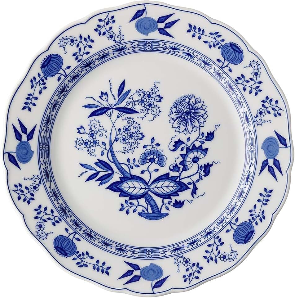 Hutschenreuther Blau Zwiebelmuster Speiseteller m. Fahne 27 cm