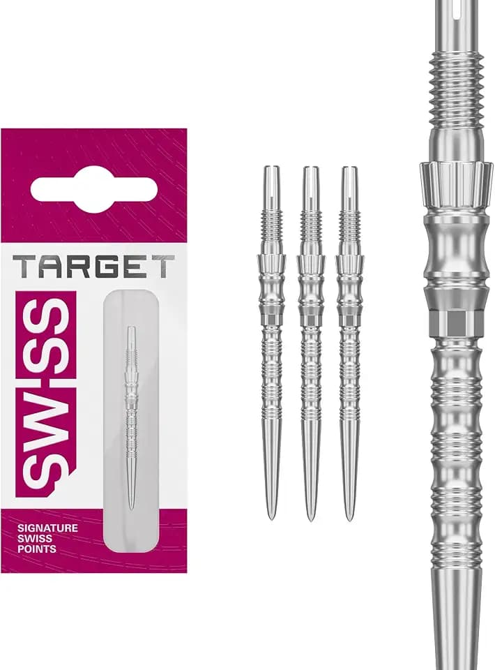 Target Darts Signature Swiss Point TRB | 3 Pack Set of Tips | 30MM/35MM/42MM – Gold/Silver/Black | Change Dart Points, Swiss Point Technology, Professional Darts Accessories