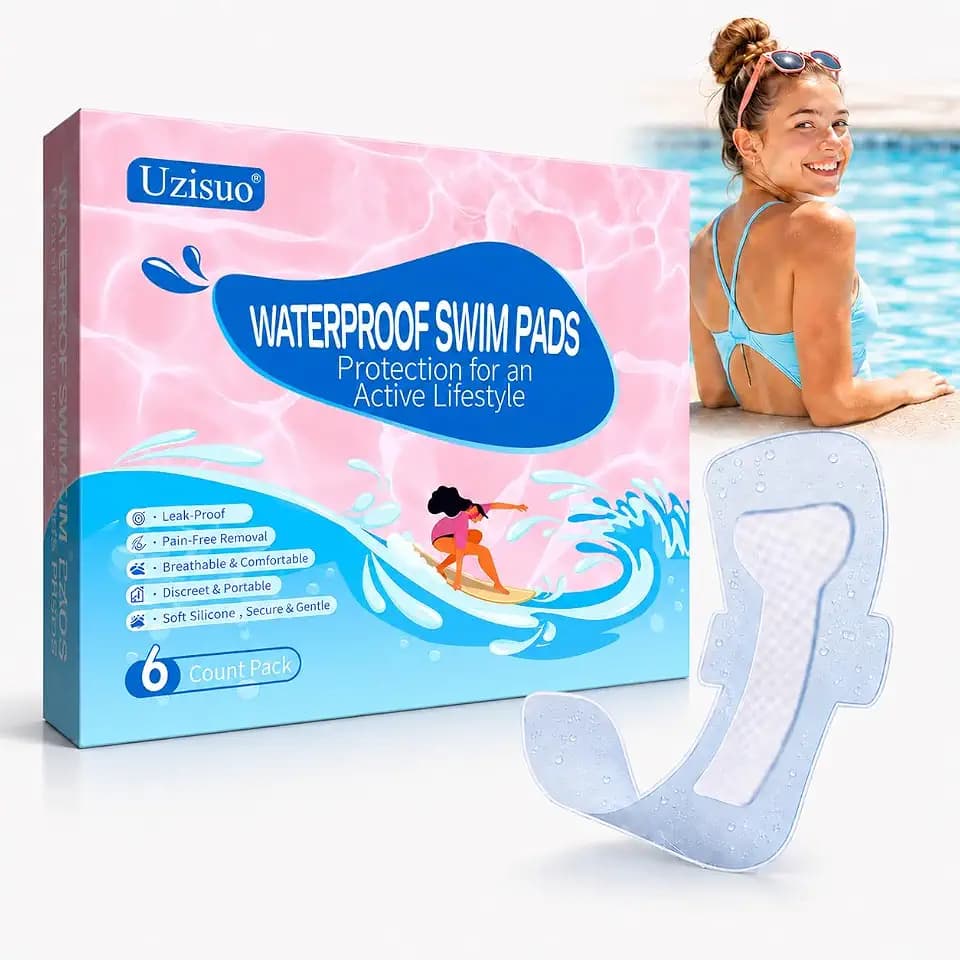 Waterproof Swim Pads for Women, 6-Pack Silicone Gel Patches for Swimming, Skin Friendly Private Protection Pads for Pool, Beach, Spa & Water Sports