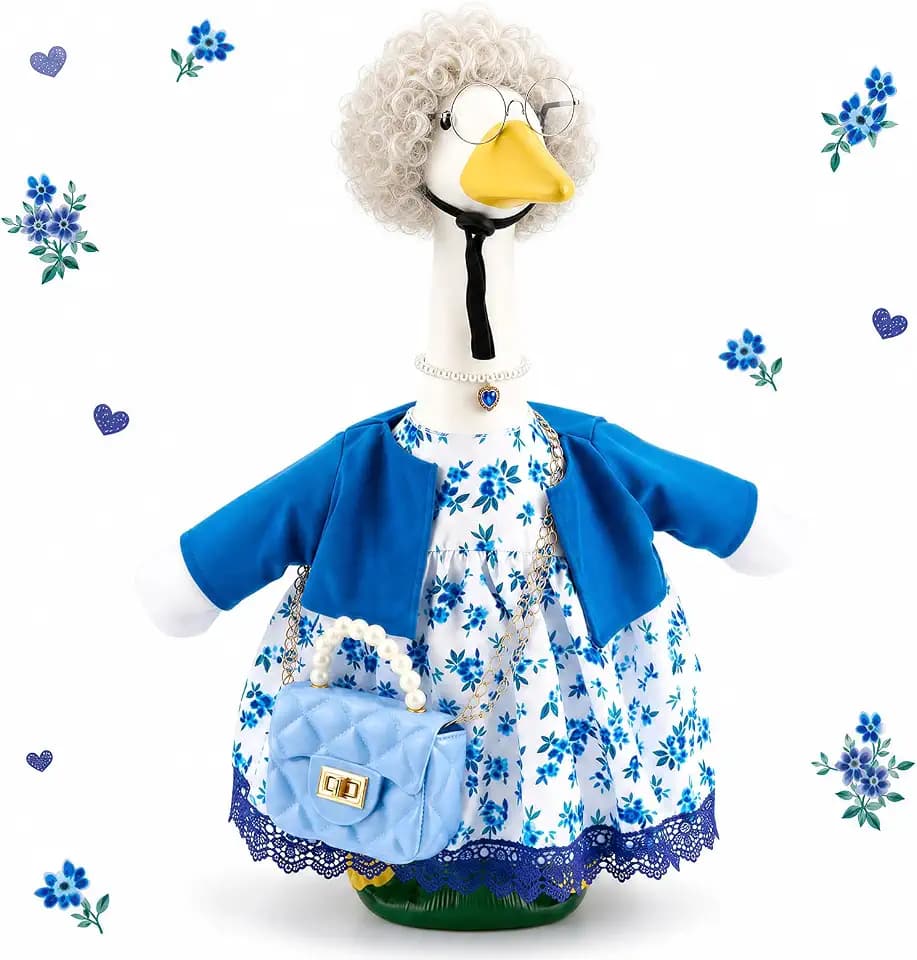 Old Lady Porch Goose Outfit for 23 Inch Goose, Granny Goose Costume