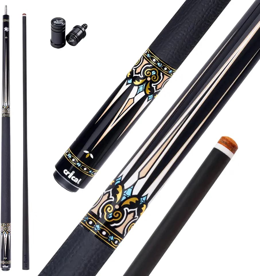 CRICAL Carbon Fiber Pool Cue Set, Low Deflection, Pro Taper Shaft, 58 Inch