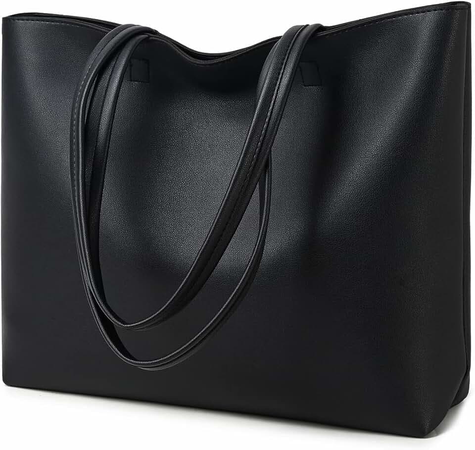 MEEGIRL Damen-Tragetaschen, einfache PU-Leder-Handtaschen, Arbeit, Schule, Einkaufstasche für Damen, mit Reißverschluss und Innentasche