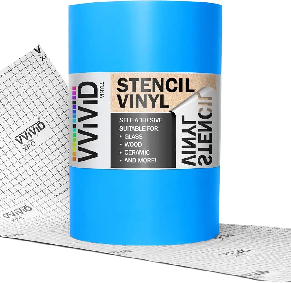 VViViD Blue Stencil Vinyl Masking Film with Anti-Bleed Technology (12" x 10ft)
