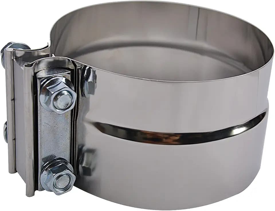 4 inch Exhaust Clamp, 304 Stainless Steel Lap joint Band clamps (1 Pack)