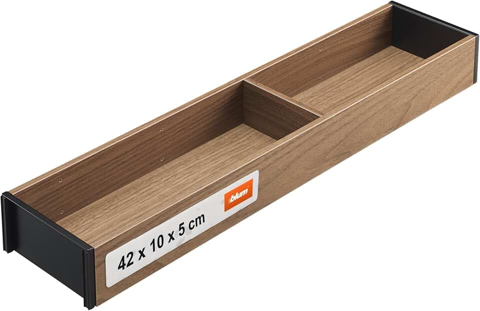 Blum AMBIA-LINE Schubladen-Organizer Holzdekor 42×10×5 cm | Tennessee Nuss