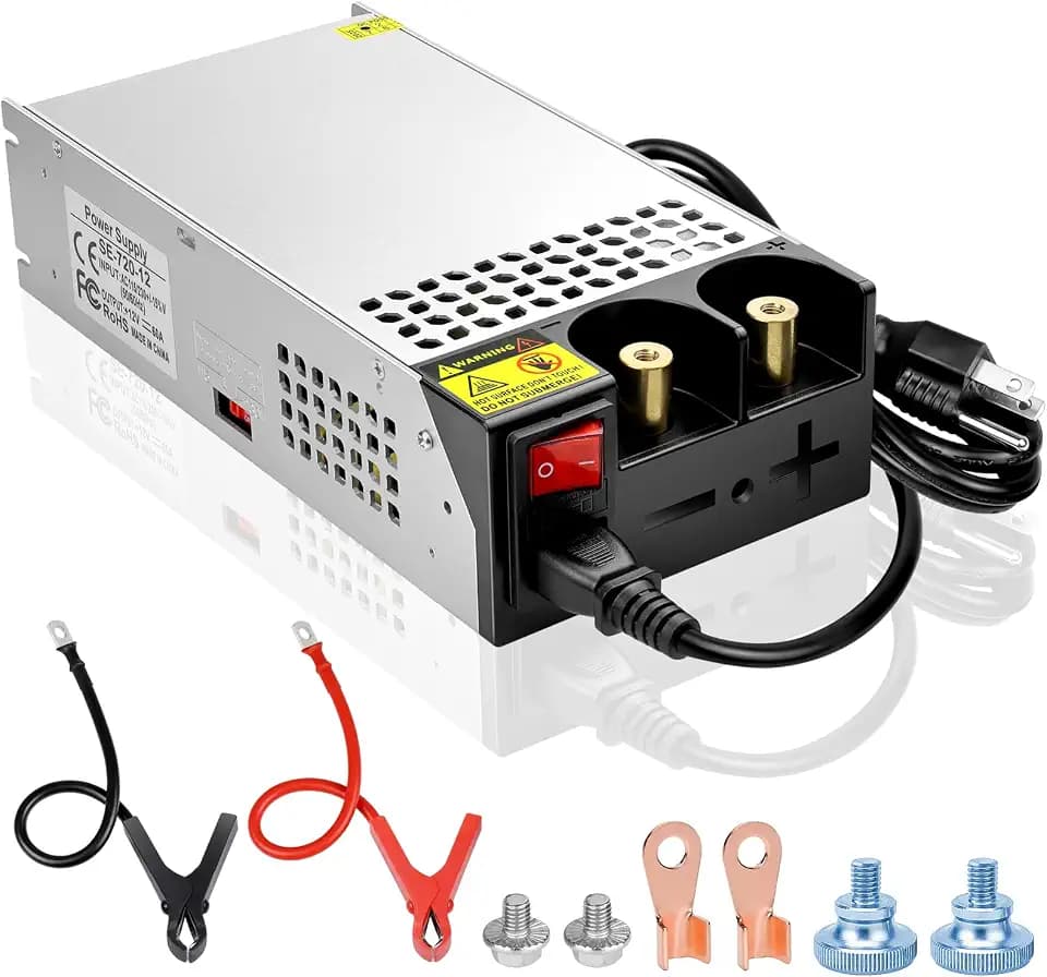 inShareplus 12V 720W New Version AC to DC Converter, 120V to 12V Power Supply, Switching Transformer for RV, LED Strips, Car Stereos, LCD Monitors, Computer Projects