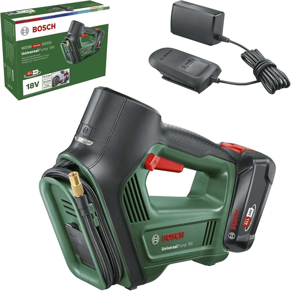 Bosch Elektrische Luftpumpe, Universalpumpe, 18 V, Werkzeug, Erwachsene, Unisex, Mehrfarbig (Mehrfarbig), Einheitsgröße