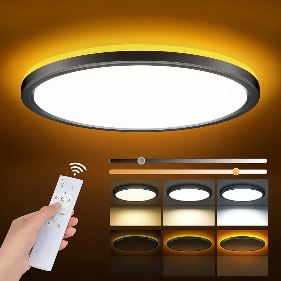 LED Deckenleuchte Dimmbar 24W Lampe Deckenlampe mit Fernbedienung
