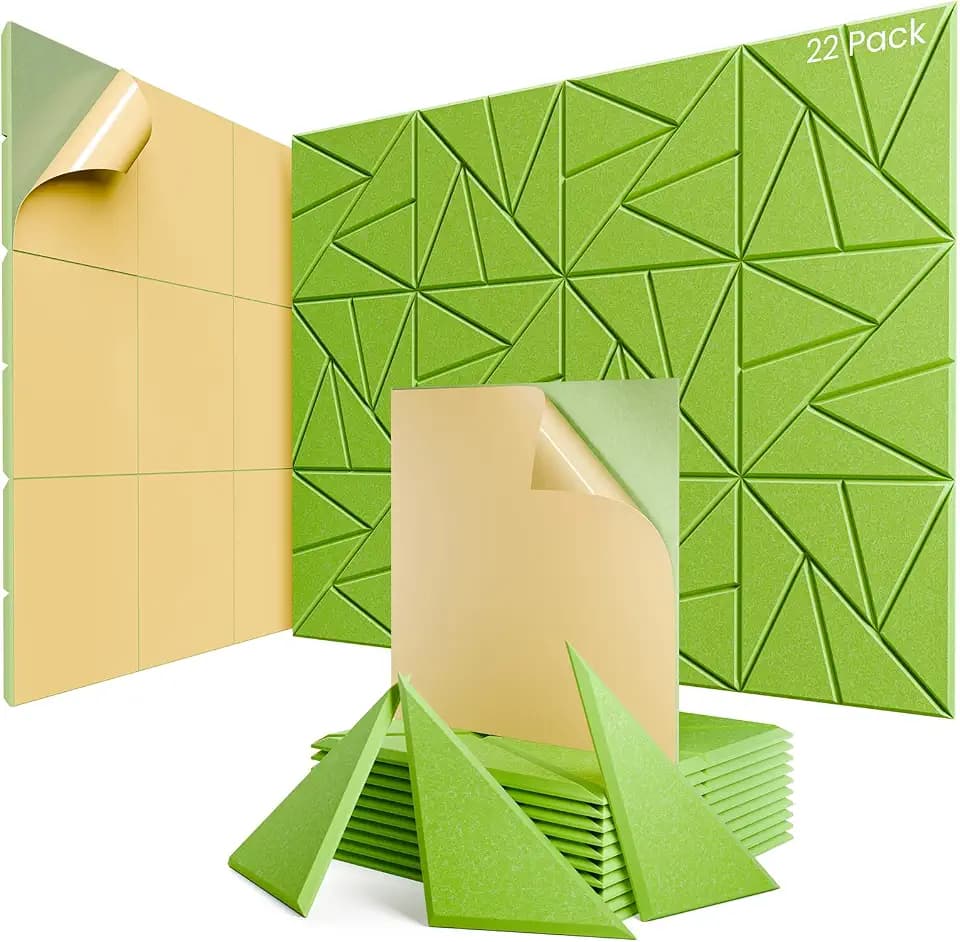 22 Pack Self-Adhesive Acoustic Panels, Sound Proof Foam Panels for Walls