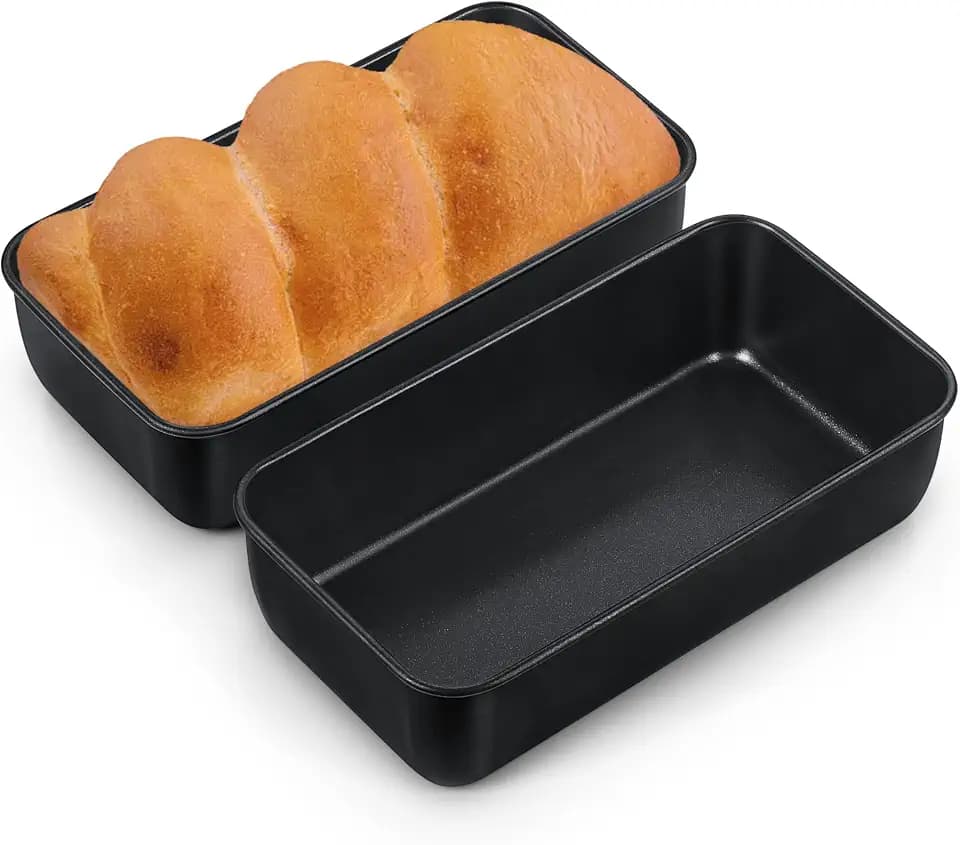 Herogo Brotbackform 2er-Set, Antihaft Mit Edelstahlkern, Rechteckig Für Toast, Brot, Kuchen, Gesund & Langlebig, Leicht Zu Reinigen (23x12x6 cm) Non-Stick Loaf Tin