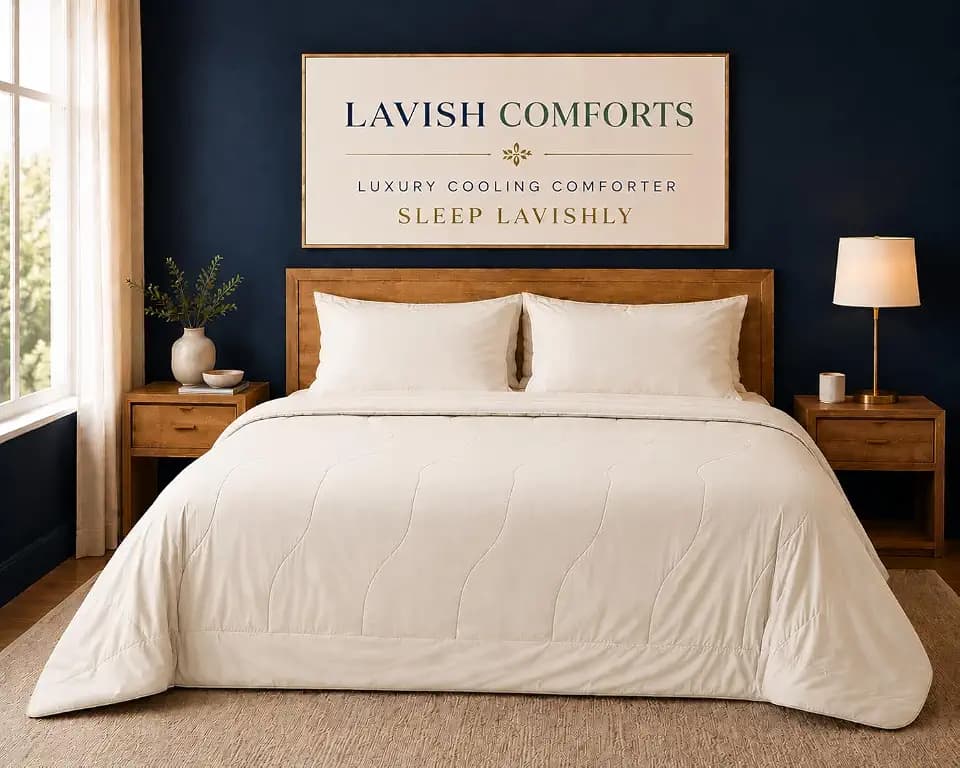 Lavish Comforts Cooling Comforter Twin XL 68x90, Cooling Blanket for Hot Sleepers & Night Sweats, Breathable Lightweight All Season Bedding Comforter, Soft Cream Duvet Insert